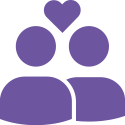 Two people with a heart icon between them.